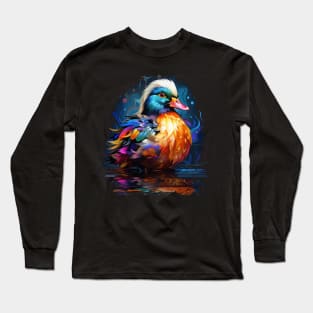 Mandarin Duck Rainbow Long Sleeve T-Shirt